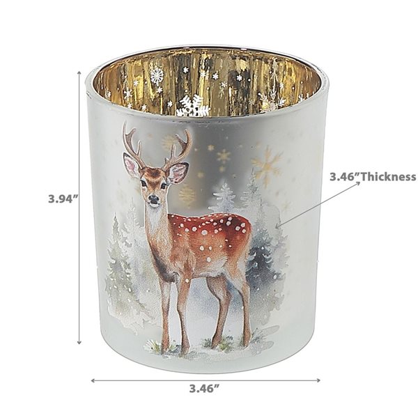 iH casadécor Glass Candleholder Deer Large - Set of 2