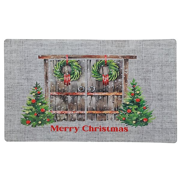 iH casadécor Printed Rubber Mat Christmas Door