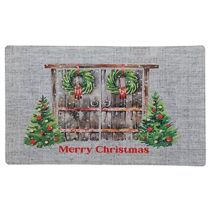 iH casadécor Printed Rubber Mat Christmas Door