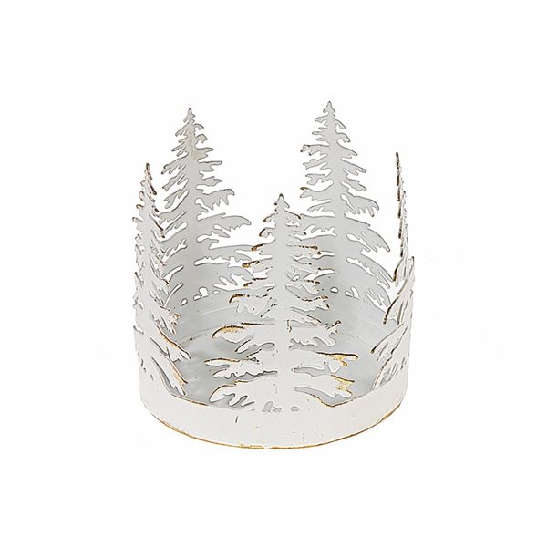 Bougeoir iH casadécor Arbre Circulaire En Métal Blanc