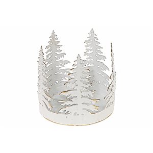 iH casadécor Circular Tree Metal Candleholder White