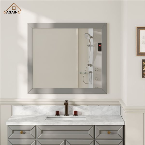 CASAINC Grey Bathroom Vanity Mirror