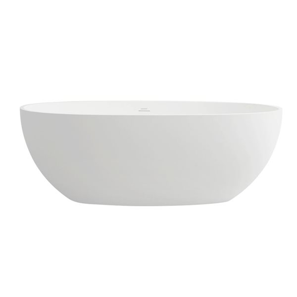 CASAINC White Solid Surface Freestanding Bathtub