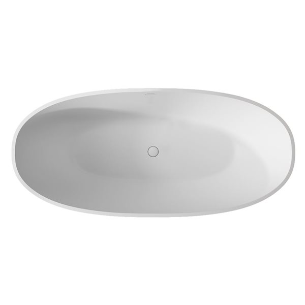 CASAINC White Solid Surface Freestanding Bathtub