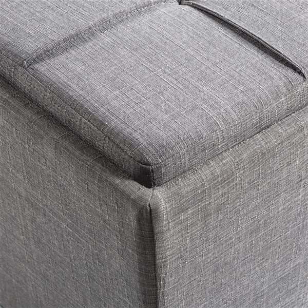 OSP Home Furnishings Rockford Square Storage Ottoman - Grey