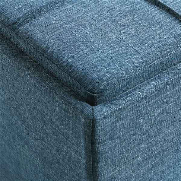 OSP Home Furnishings Rockford Square Storage Ottoman - Bleu