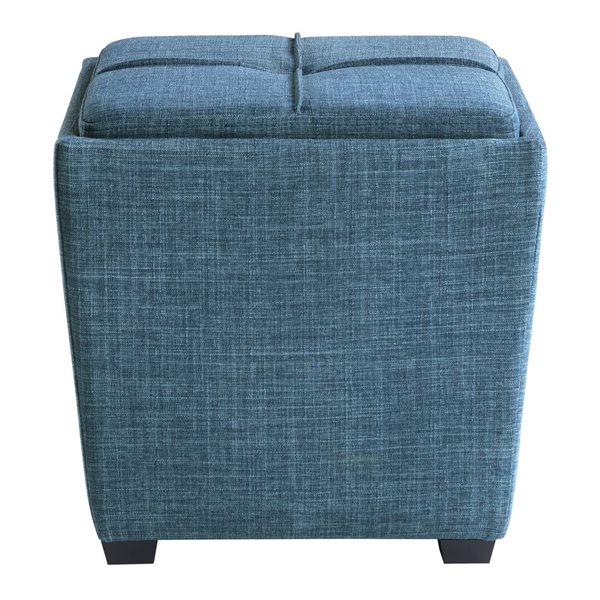 Pouf de rangement carré Rockford OSP Home Furnishings, bleu