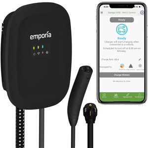 Emporia Energy Black Plug-In Smart Home Level 2 EV Charger 40-48 A - NACS