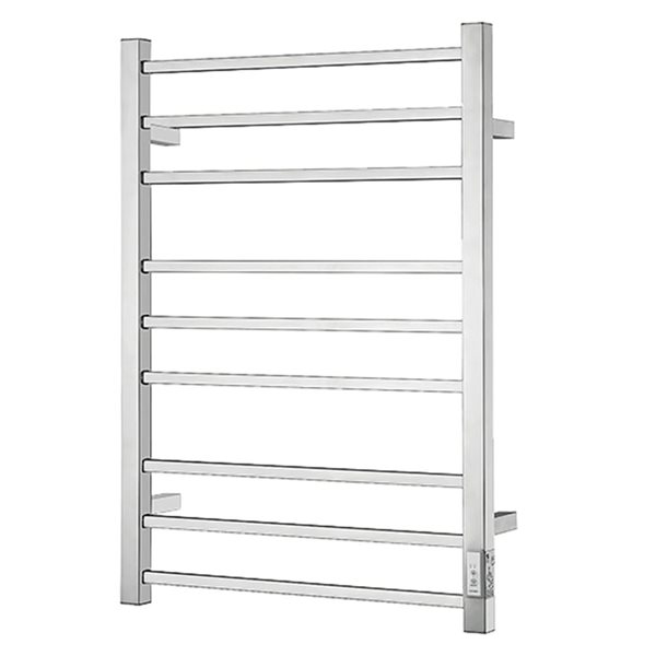 Agua Canada Gustavo Chrome 9-Bar Hardwired and Plug-In Electric Towel Warmer w/ Timer Function