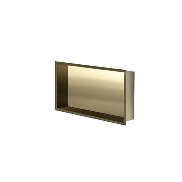 Agua Canada Noah 24 W x 12-in H Brushed Gold Metal Shower Niche