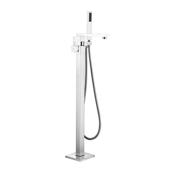 Agua Canada Sammie Chrome 1-Handle Freestanding Bathtub Faucet w/ Hand-Held Shower