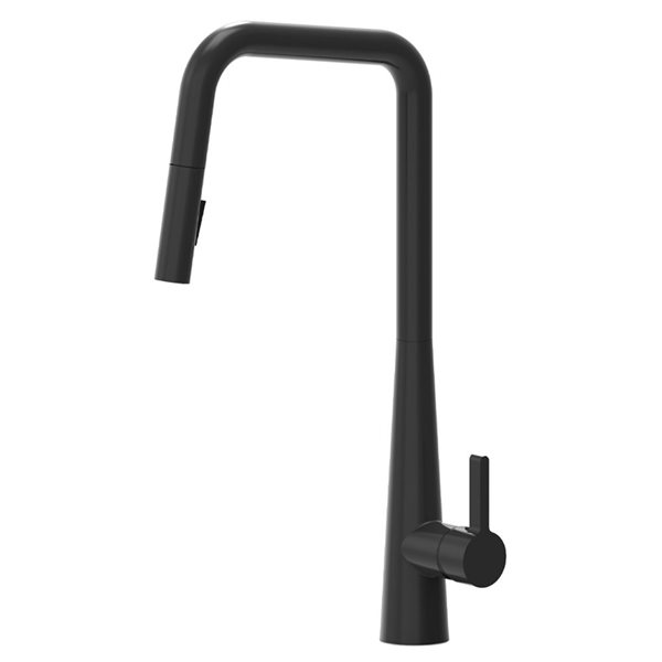 Agua Canada Master Matte Black 1-Handle Deck-Mount High-Arc Pull-Down Kitchen Faucet