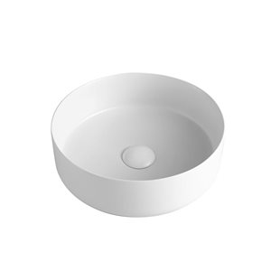 Agua Canada Frido 14-in dia Matte White Porcelain Round Bathroom Vessel Sink