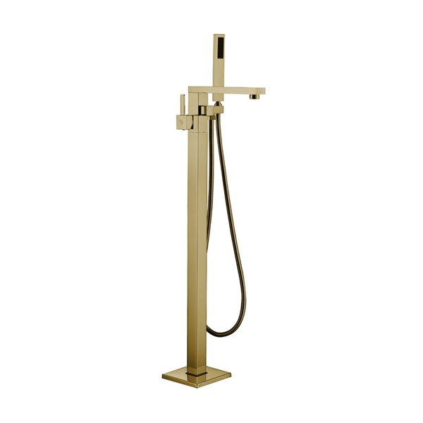 Agua Canada Sammie Brushed Gold 1-Handle Freestanding Bathtub Faucet w/ Hand-Held Shower