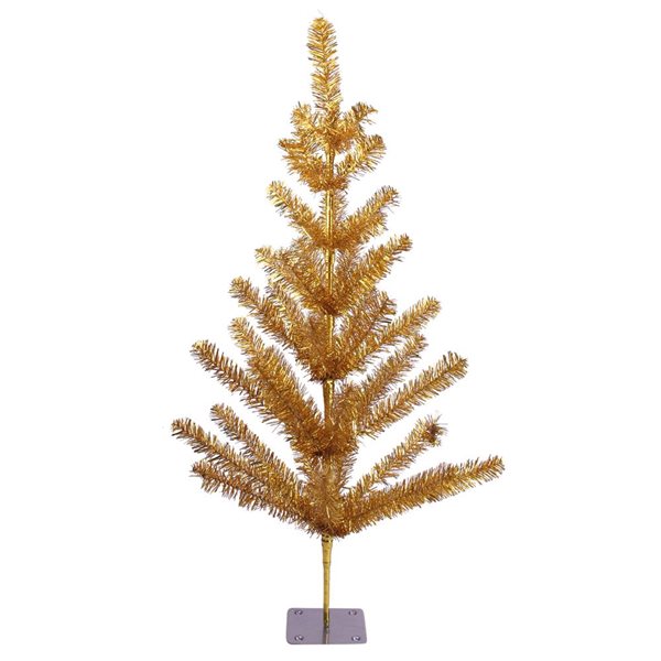 Northlight 3-ft Medium Gold Tinsel Twig Artificial Christmas Tree  Unlit