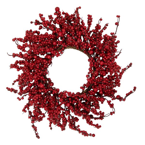 Northlight Unlit Red Berries Artificial Christmas Wreath - 18-in