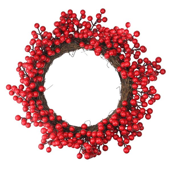 Northlight 16-in Crimson and Merlot Red Berries Artificial Winter Christmas Wreath - Unlit