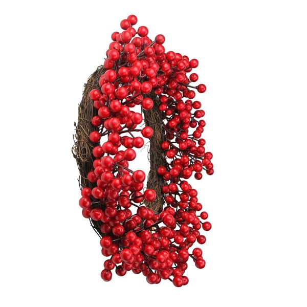 Northlight 16-in Crimson and Merlot Red Berries Artificial Winter Christmas Wreath - Unlit