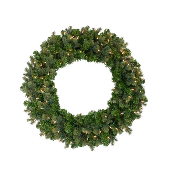 Northlight 36-in Pre-Lit Savannah Spruce Artificial Christmas Wreath - Clear Lights