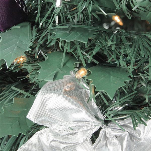 Northlight 6-ft Pre-Lit Purple and Silver Pre-Decorated Pop-Up Artificial Christmas Tree  Clear Lights