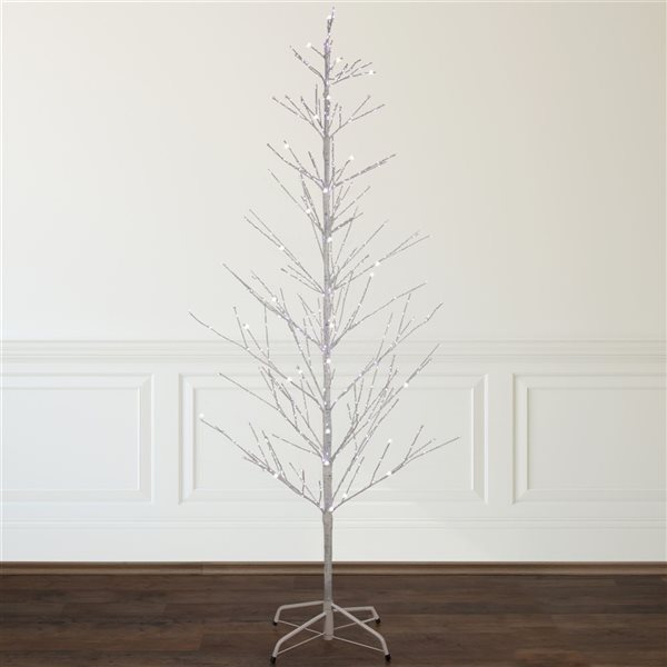 Northlight 6-ft LED Lighted White Birch Christmas Twig Tree - Pure White Lights