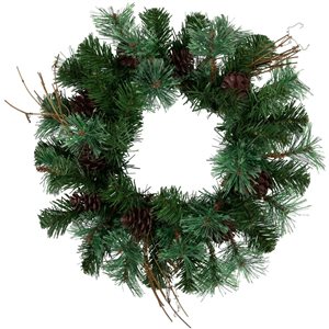 Northlight 16-in Country Mixed Pine  Twig and Pinecone Artificial Christmas Wreath - Unlit