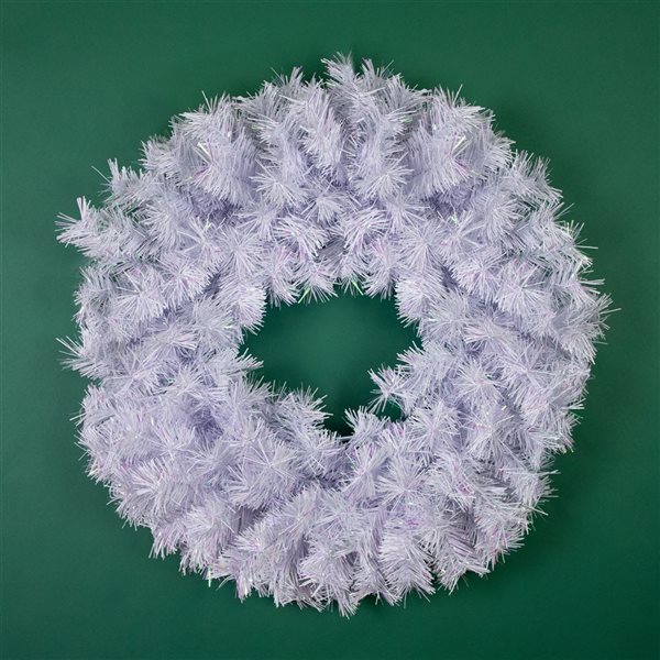 Northlight Unlit Icy White Iridescent Spruce Artificial Christmas Wreath - 18-in