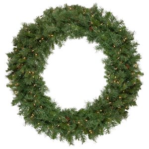 Northlight 48-in Pre-Lit Black River Pine Artificial Christmas Wreath - Clear Lights