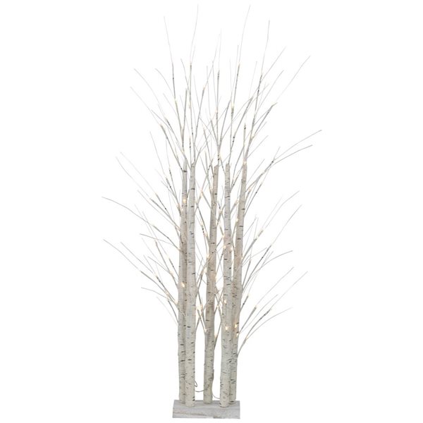 Northlight 4-ft LED Lighted White Birch Twig Tree Cluster Christmas Decoration