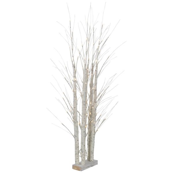 Northlight 4-ft LED Lighted White Birch Twig Tree Cluster Christmas Decoration