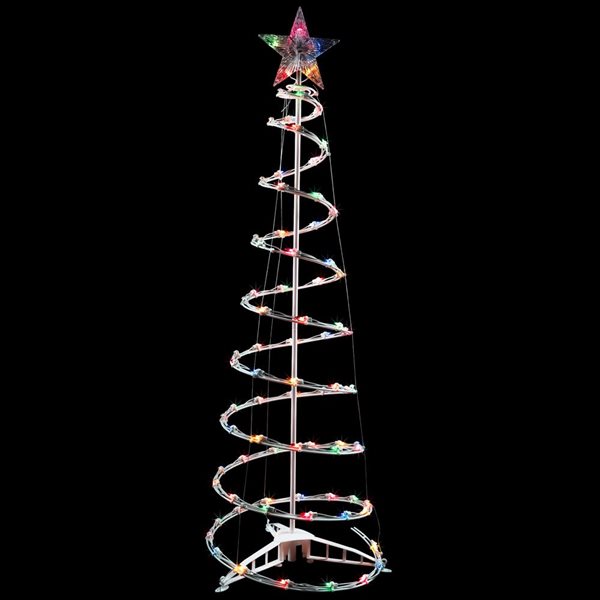 Northlight 4-ft Lighted Spiral Christmas Tree with Star Tree Topper  Multi Lights