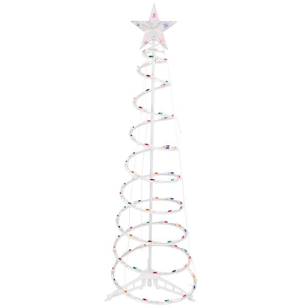 Northlight 4-ft Lighted Spiral Christmas Tree with Star Tree Topper  Multi Lights