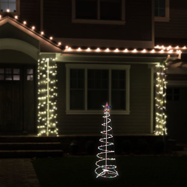 Northlight 4-ft Lighted Spiral Christmas Tree with Star Tree Topper  Multi Lights