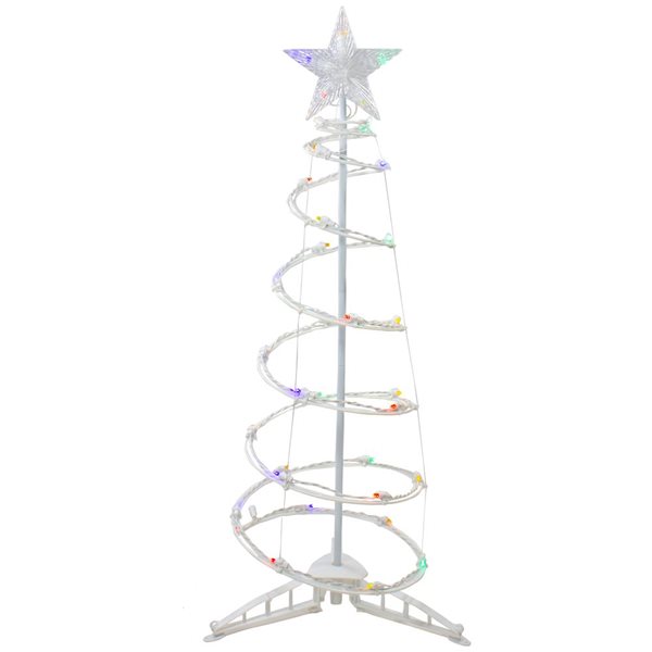 Northlight 3-ft LED Lighted Spiral Cone Tree Outdoor Christmas Decoration  Multi Lights