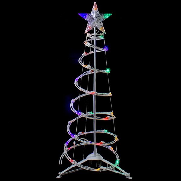 Northlight 3-ft LED Lighted Spiral Cone Tree Outdoor Christmas Decoration  Multi Lights