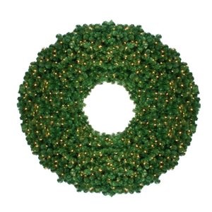 Northlight 6-ft Pre-Lit Olympia Pine Commercial Artificial Christmas Wreath - Warm White Lights