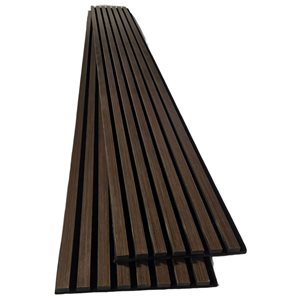 Entrepôt La Grange Brown MDF Acoustic Wall Paneling with Wooden Slats