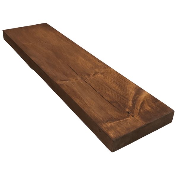 Entrepôt La Grange 36 x 8 x 2-in Whiskey Brown Floating Wood Shelf