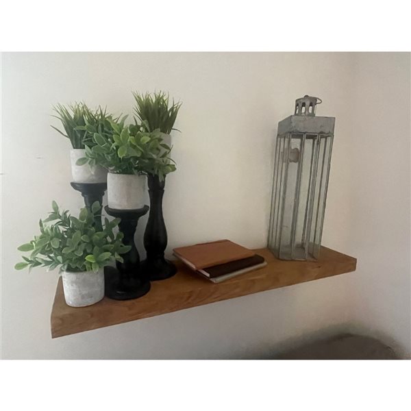 Entrepôt La Grange 24 x 8 x 2-in Honey Floating Wood Shelf