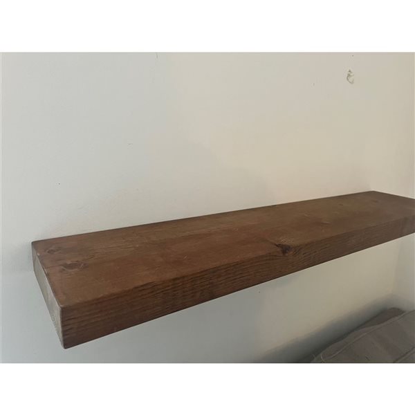 Entrepôt La Grange 24x 8 x 2-in Whiskey Brown Floating Wood Shelf