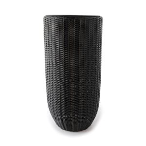 Bac à plantes très grand Rolland Botaneeka de Hudson Home 17,32 po l. x 35,43 po h. en rotin plastique noir