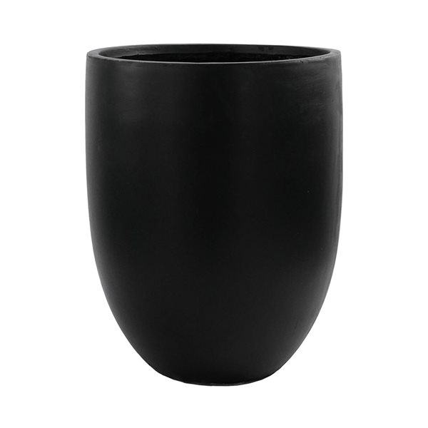 Bac à plantes rond grand format Landon Botaneeka de Hudson Home 16,5 po l. x 20 po h. en fibre de verre noir