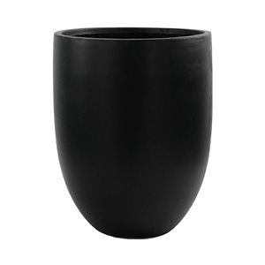 Bac à plantes rond grand format Landon Botaneeka de Hudson Home 16,5 po l. x 20 po h. en fibre de verre noir