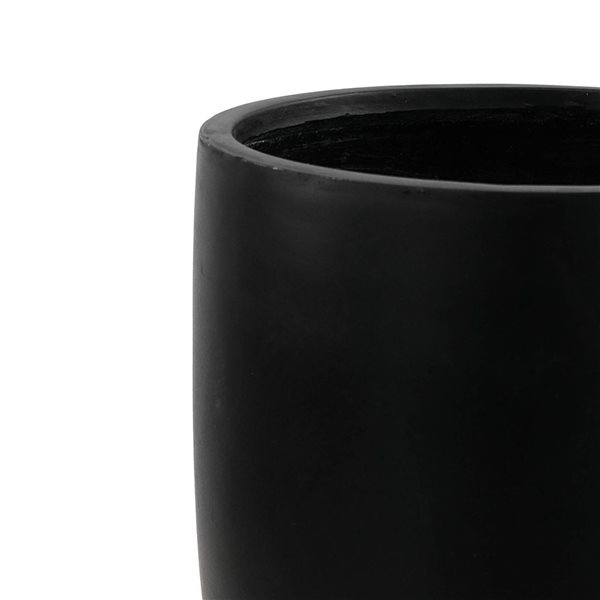 Hudson Home Botaneeka 16.5 W x 20-in H Landon Large Black Round Fibreglass Planter