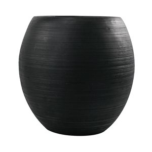 Bac à plantes rond très grand Barolo Botaneeka de Hudson Home 21,46 po l. x 21,26 po h. en fibre de verre noir