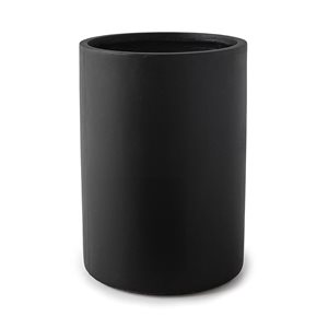 Hudson Home Botaneeka 13.78 W x 19.69-in H Barron Large Black Round Fibreglass Planter