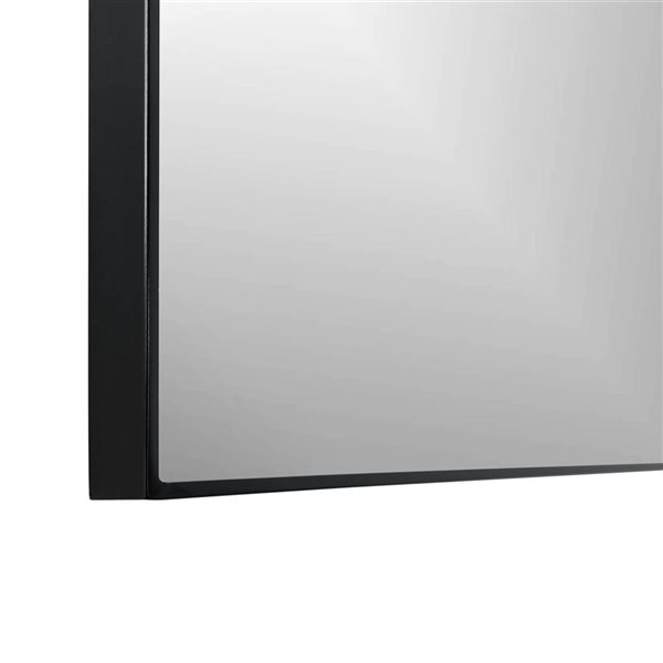 Miroir décoratif mural de Hudson Home Sierra 36 x 34 po avec cadre en métal noir mat