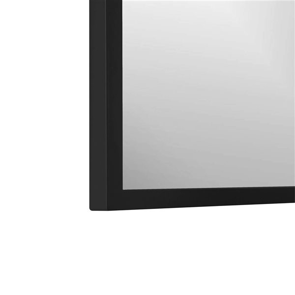 Hudson Home Emerson 20 x 30-in Matte Black Plastic Arched Framed Wall-Mount Accent Mirror