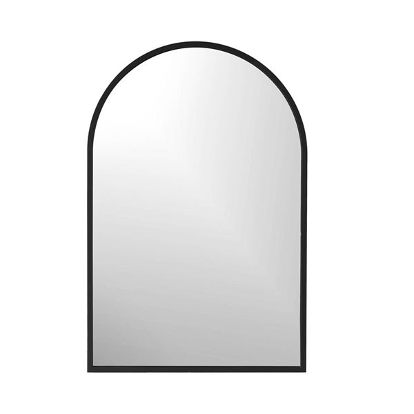 Hudson Home Emerson 20 x 30-in Matte Black Plastic Arched Framed Wall-Mount Accent Mirror