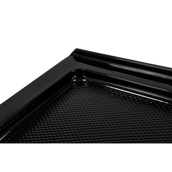 Streamline 60 x 36-in Glossy Black Corner Acrylic Shower Base with Center Drain, ABS Drain Included